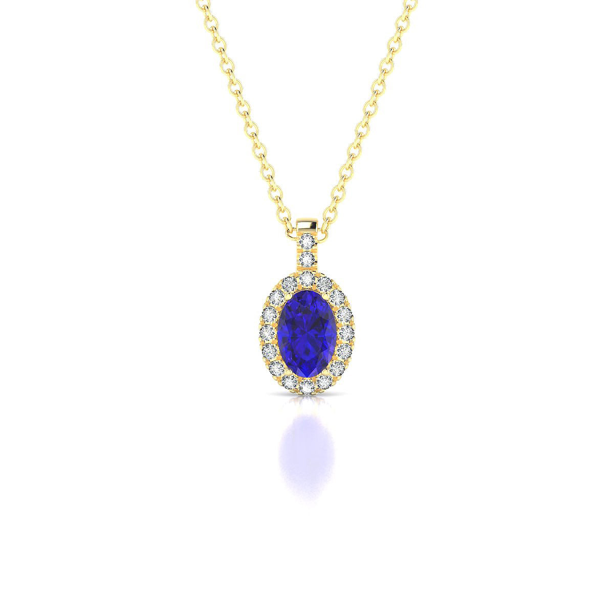 Sunrise | 18k Yellow Gold 6 x 4 mm Oval Tanzanite Pendant