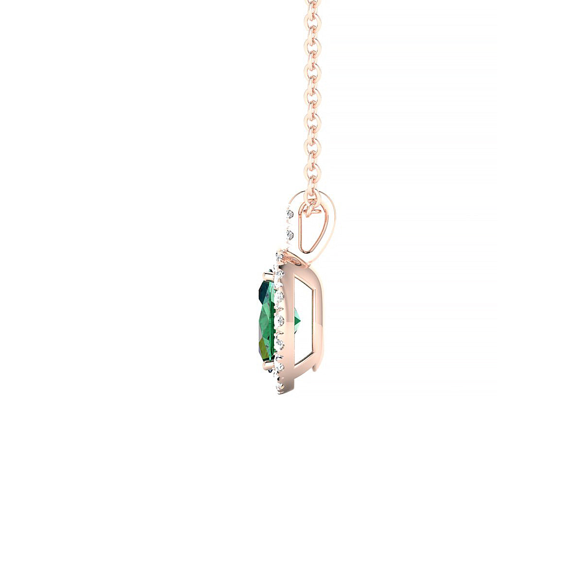 Sunrise | 18k Rose Gold 6 x 4 mm Oval Emerald Pendant