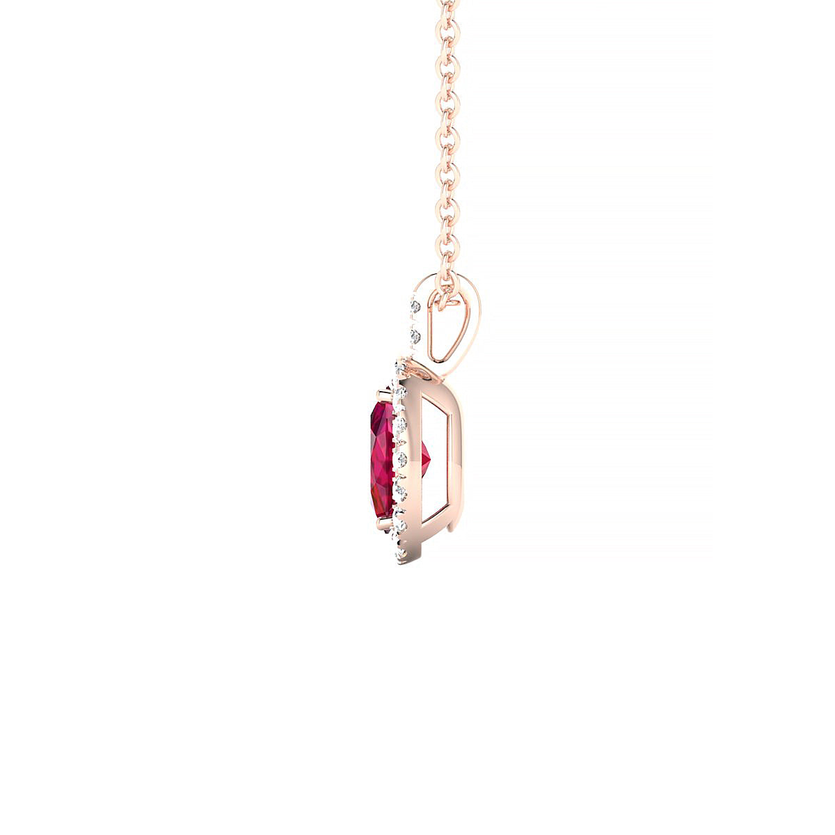 Sunrise | 18k Rose Gold 6 x 4 mm Oval Ruby Pendant