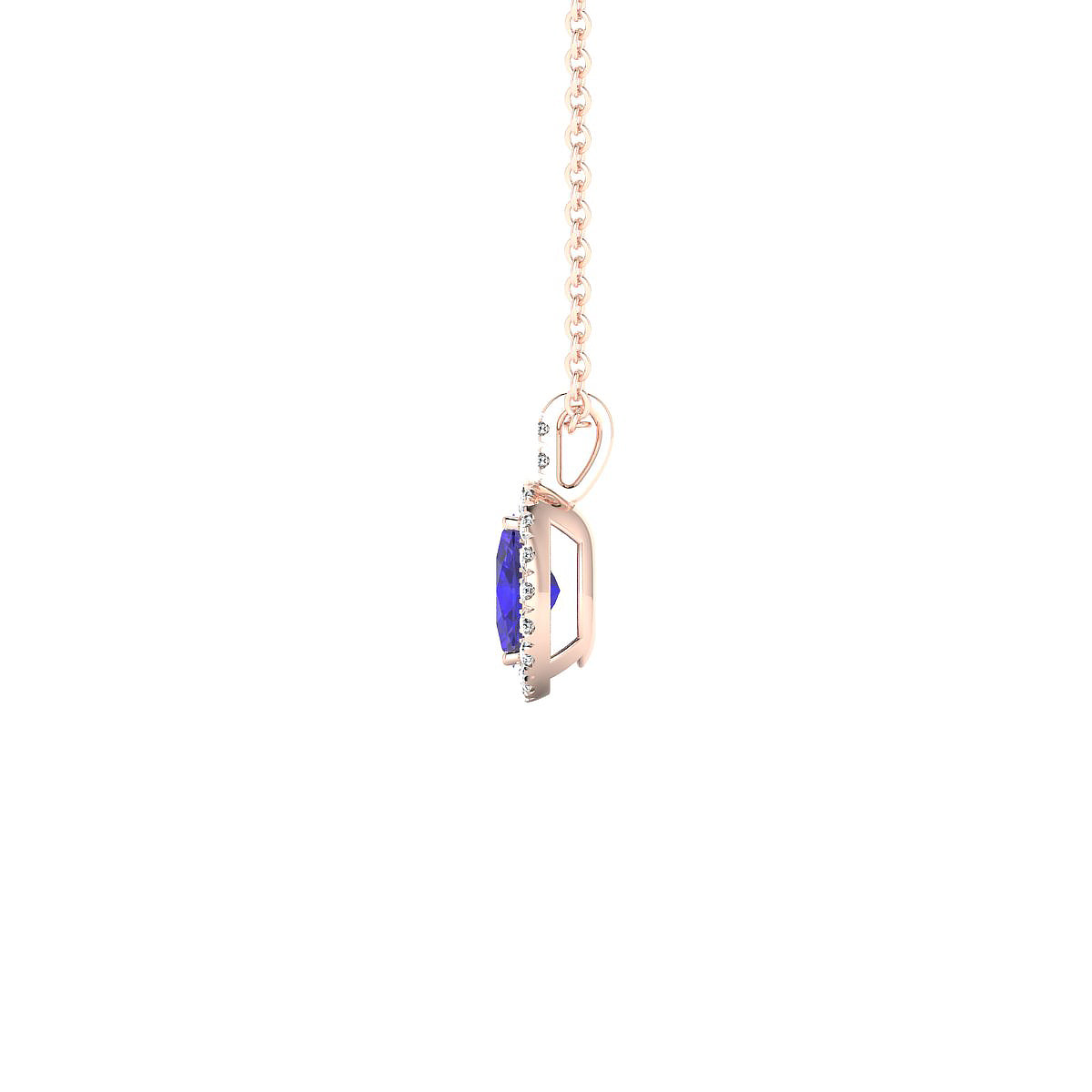 Sunrise | 18k Rose Gold 6 x 4 mm Oval Tanzanite Pendant