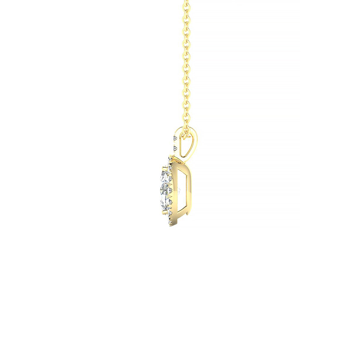 Sunrise | 18k Yellow Gold 6 x 4 mm Oval Diamond Pendant