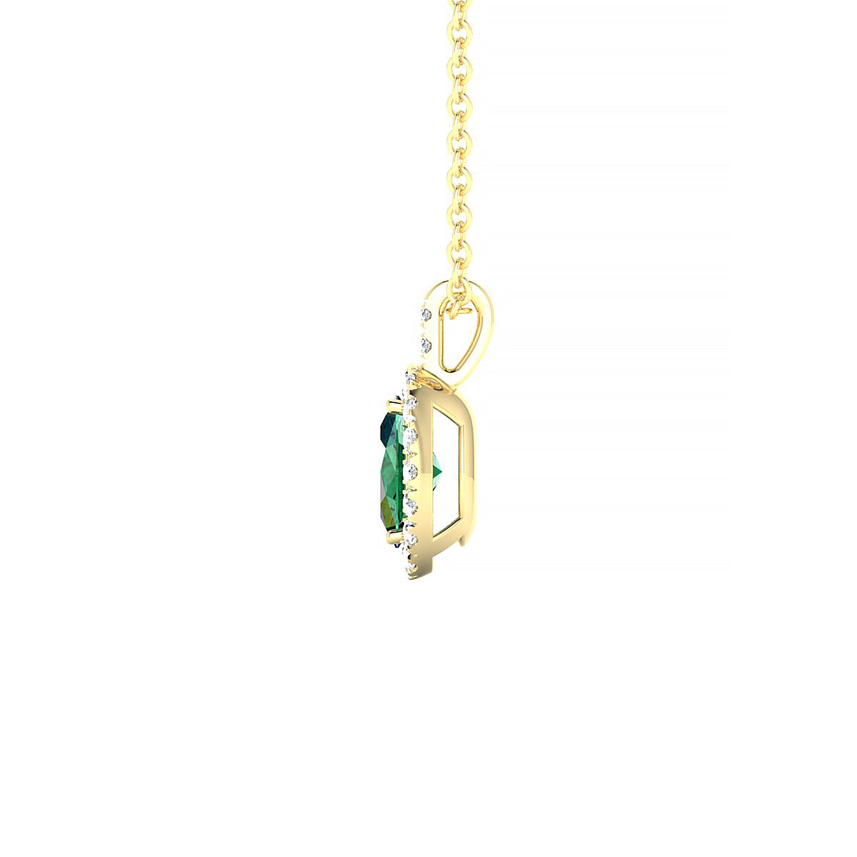 Sunrise | 18k Yellow Gold 6 x 4 mm Oval Emerald Pendant