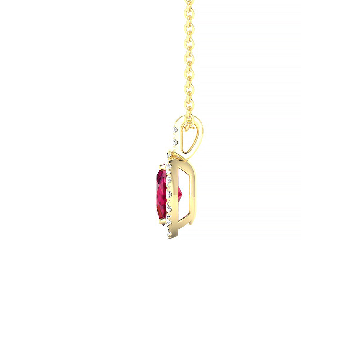 Sunrise | 18k Yellow Gold 6 x 4 mm Oval Ruby Pendant