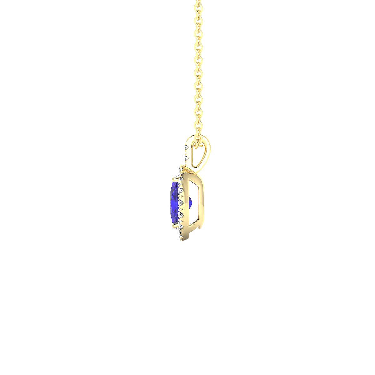 Sunrise | 18k Yellow Gold 6 x 4 mm Oval Tanzanite Pendant