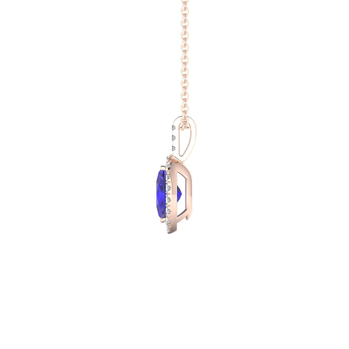 Sunrise | 18k Rose Gold 7 x 5 mm Oval Tanzanite Pendant