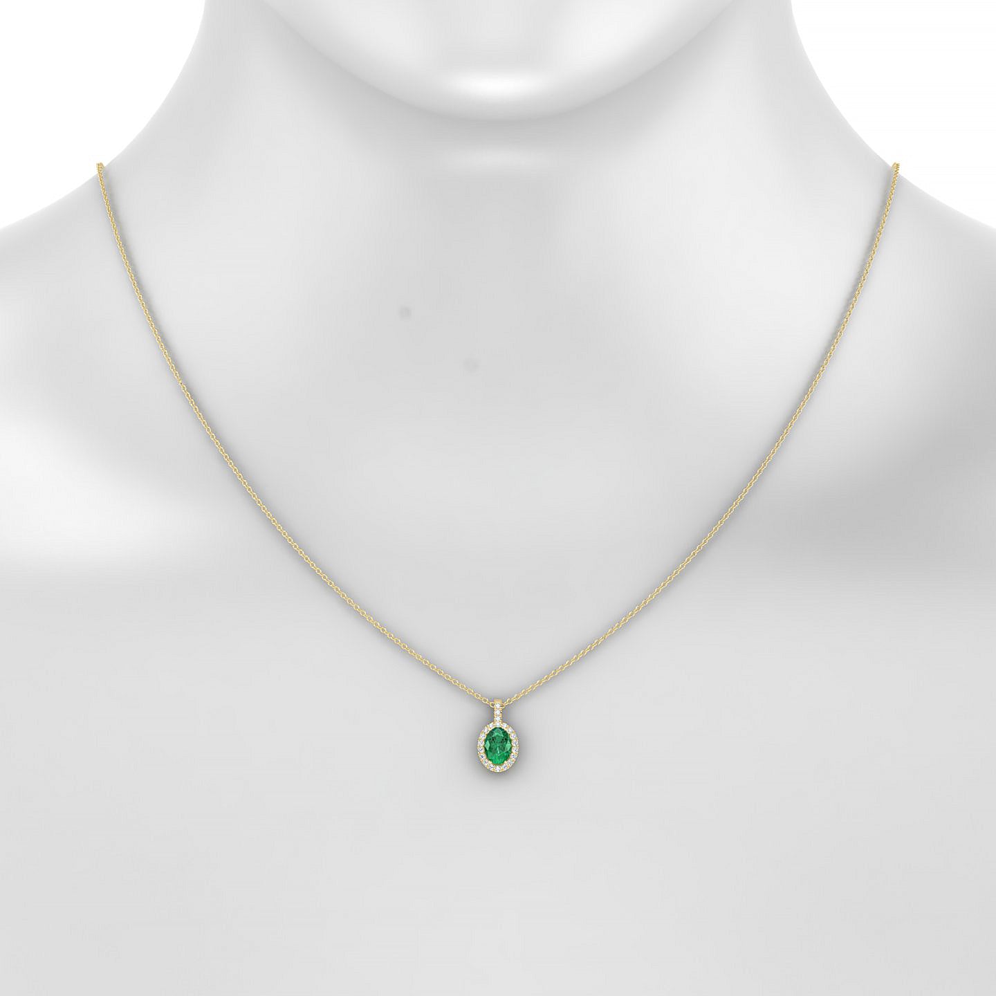 Sunrise | 18k Yellow Gold 7 x 5 mm Oval Emerald Pendant
