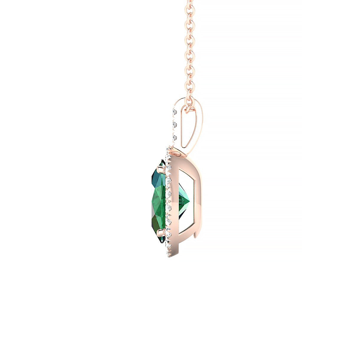 Sunrise | 18k Rose Gold 8 x 6 mm Oval Emerald Pendant