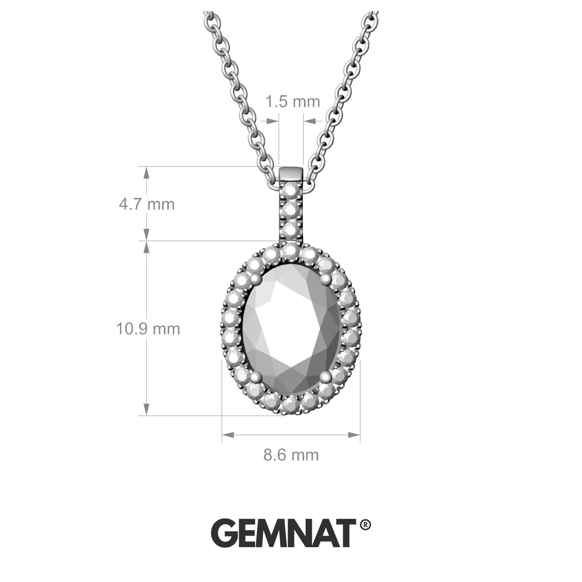 Sunrise | 18k White Gold 8 x 6 mm Oval Emerald Pendant