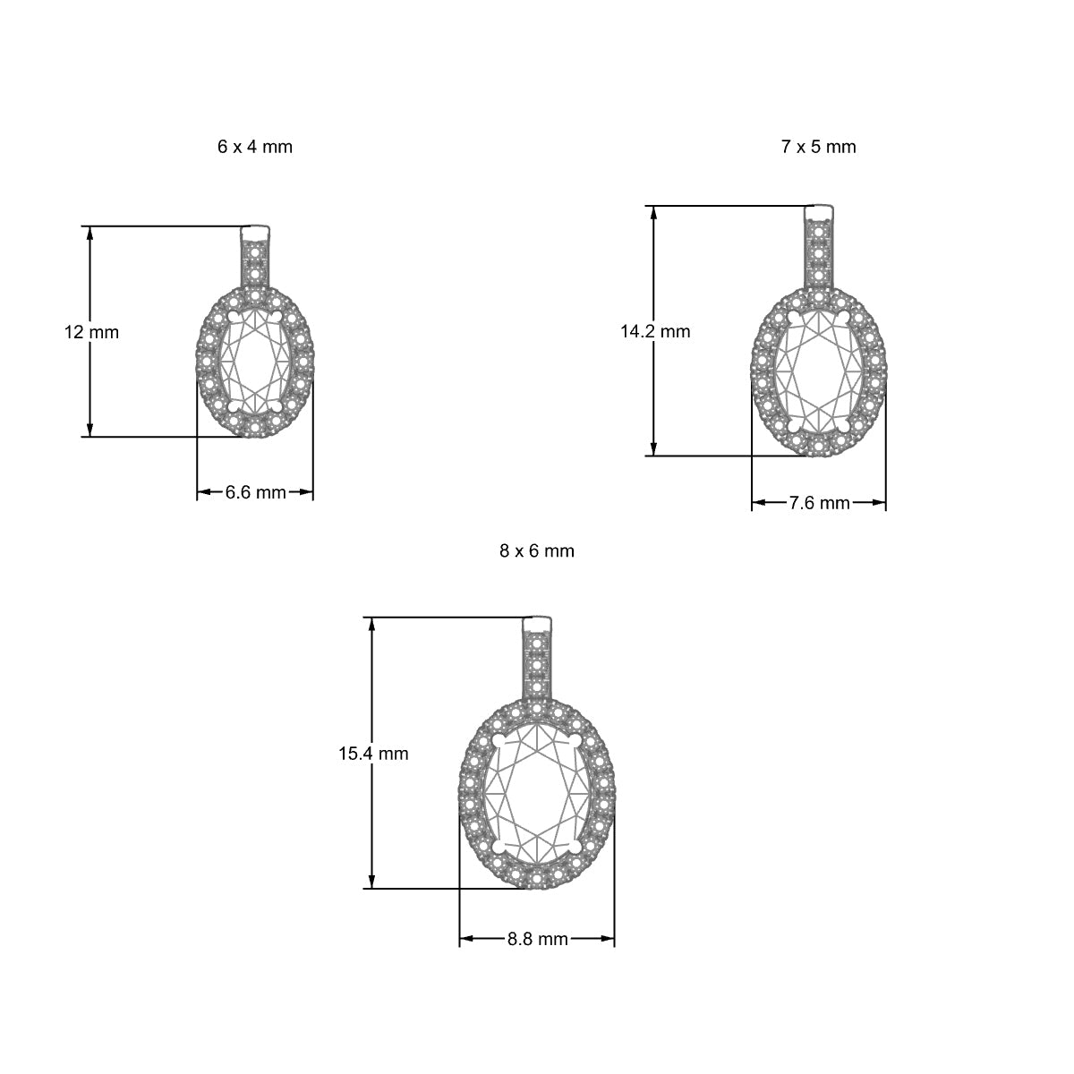 Sunrise | 18k White Gold 7 x 5 mm Oval Diamond Pendant