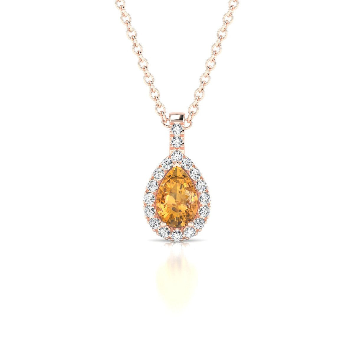 Sunrise | 18k Rose Gold 6 x 4 mm Pear Citrine Pendant