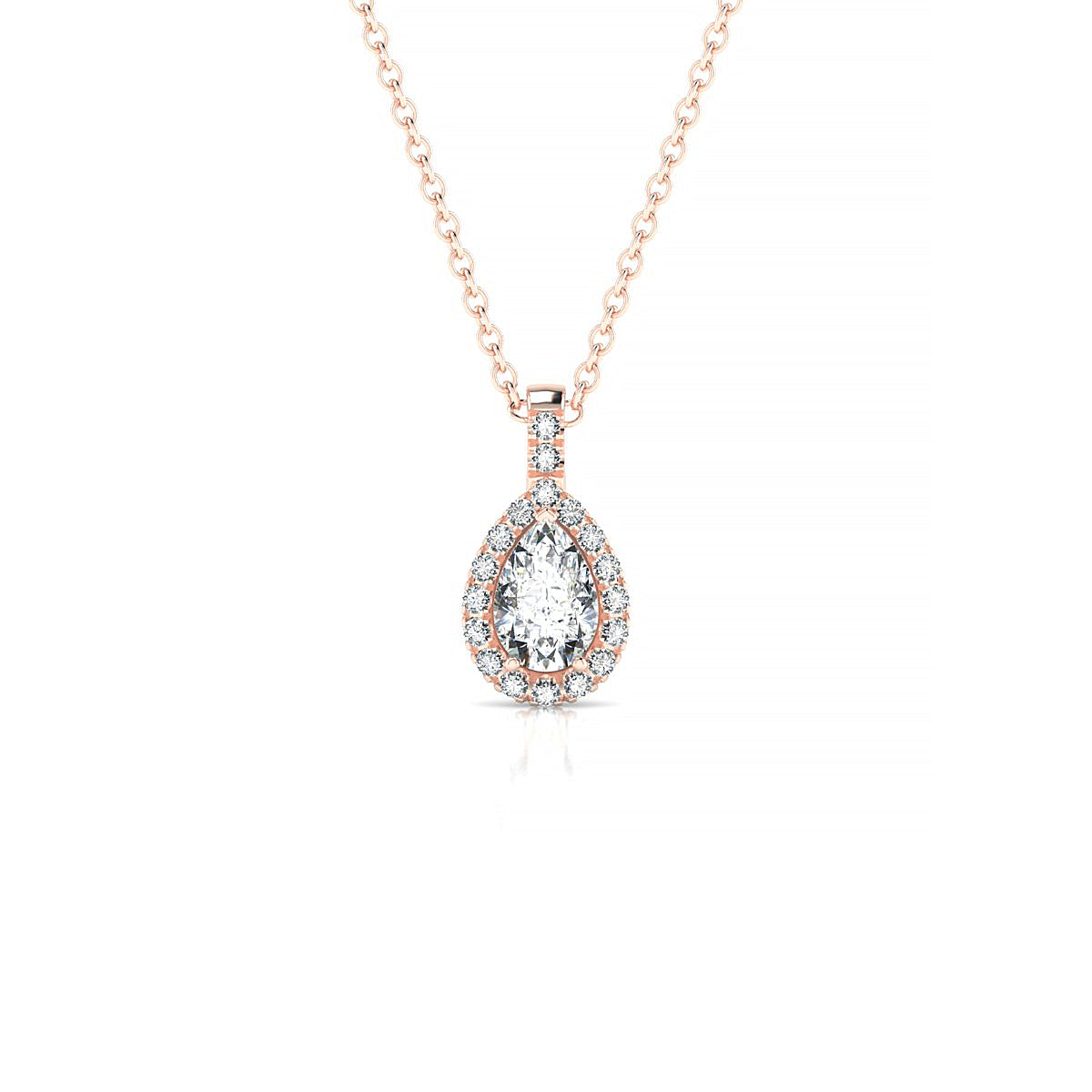 Sunrise | 18k Rose Gold 6 x 4 mm Pear Diamond Pendant