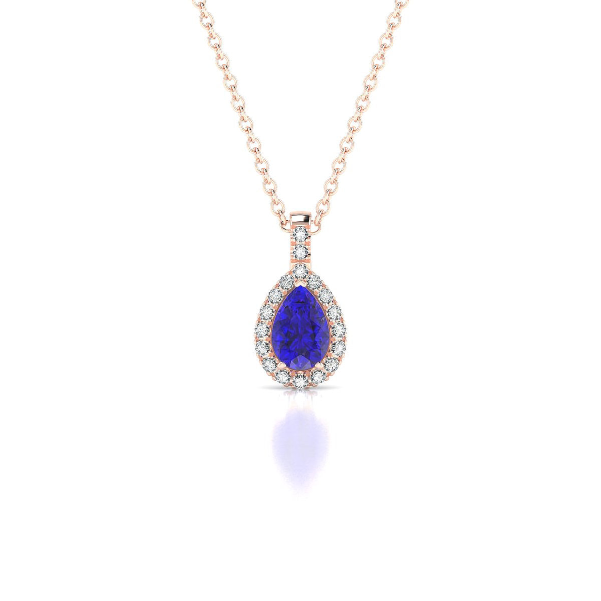 Sunrise | 18k Rose Gold 6 x 4 mm Pear Tanzanite Pendant