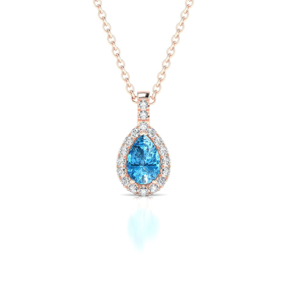 Sunrise | 18k Rose Gold 6 x 4 mm Pear Topaz Pendant