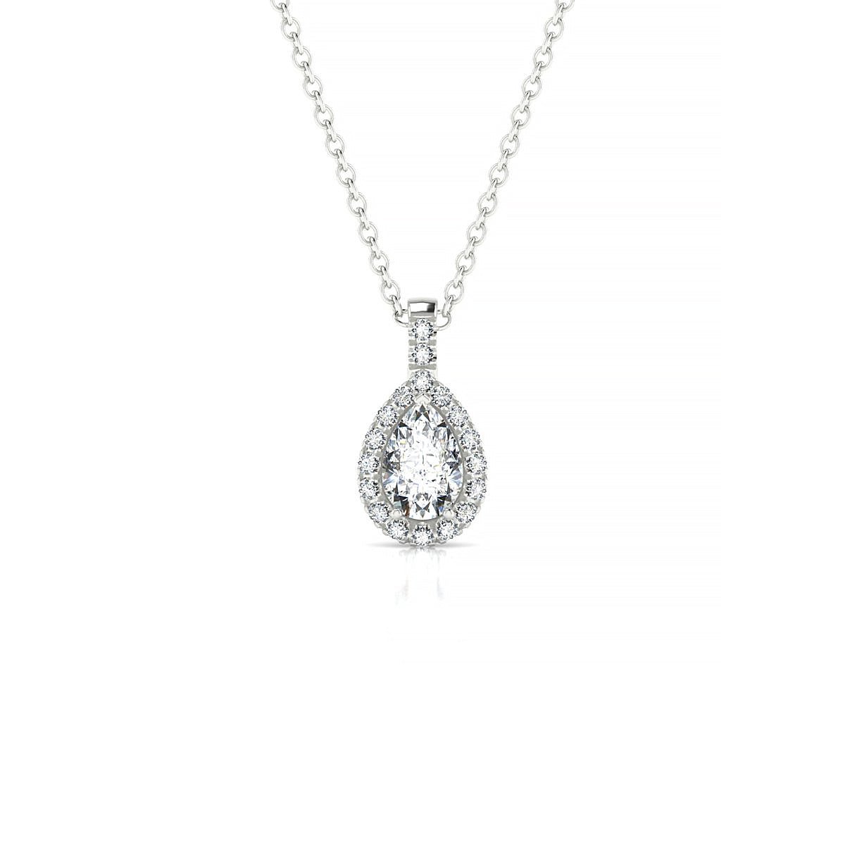 Sunrise | 18k White Gold 6 x 4 mm Pear Diamond Pendant