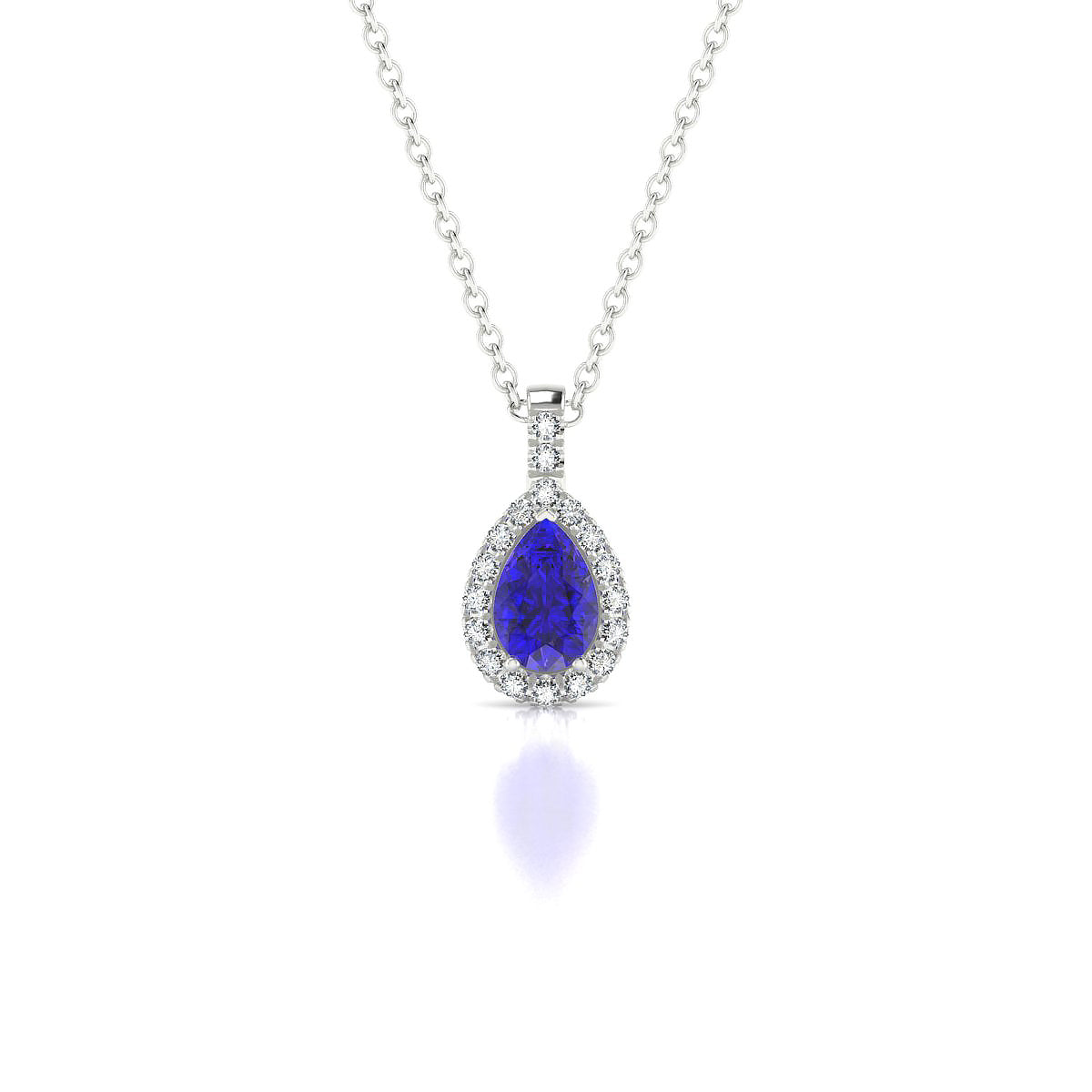 Sunrise | 18k White Gold 6 x 4 mm Pear Tanzanite Pendant