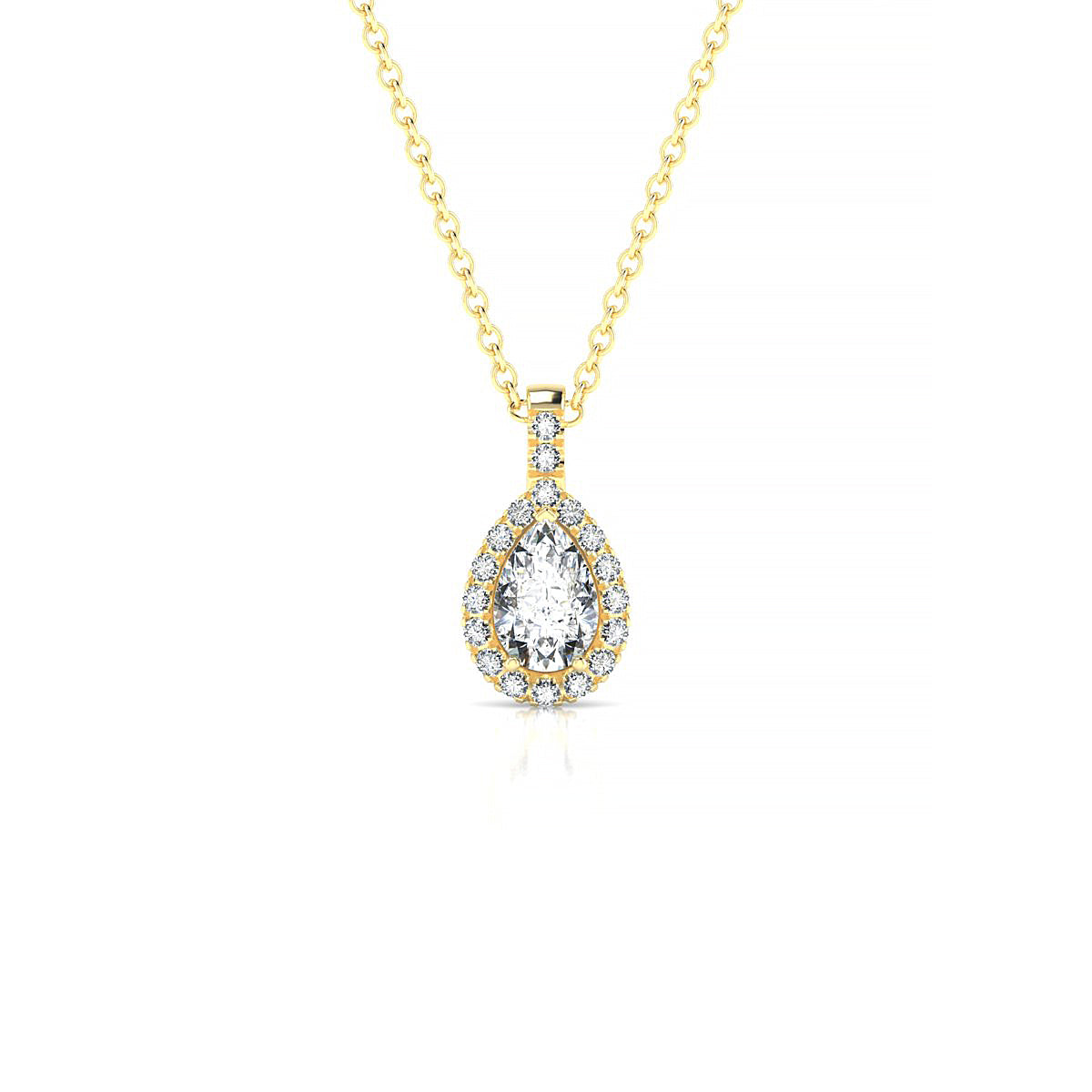 Sunrise | 18k Yellow Gold 6 x 4 mm Pear Diamond Pendant