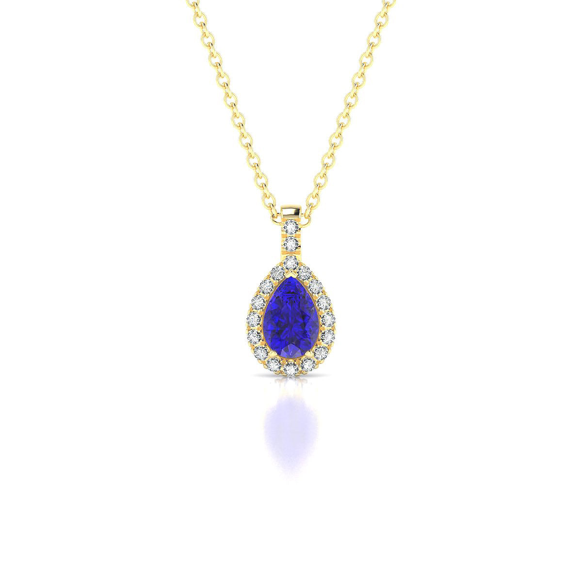 Sunrise | 18k Yellow Gold 6 x 4 mm Pear Tanzanite Pendant
