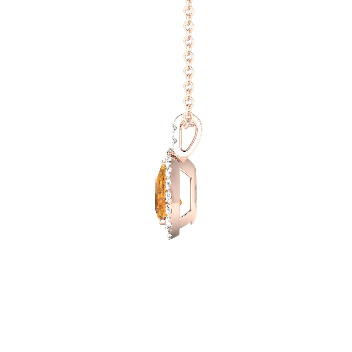 Sunrise | 18k Rose Gold 6 x 4 mm Pear Citrine Pendant