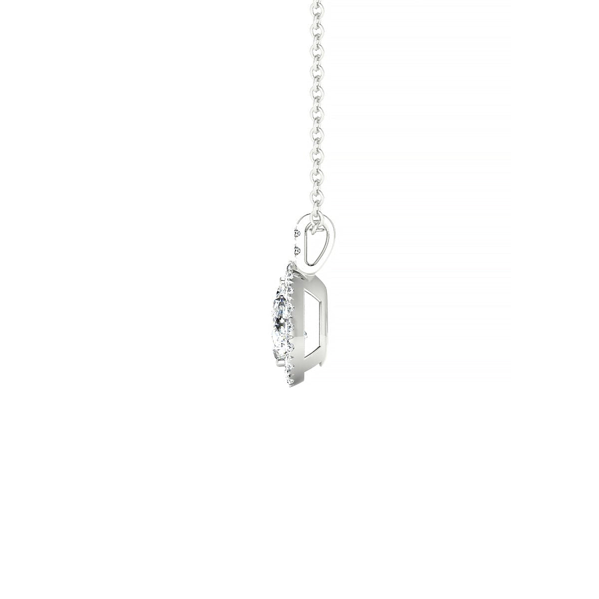 Sunrise | 18k White Gold 6 x 4 mm Pear Diamond Pendant