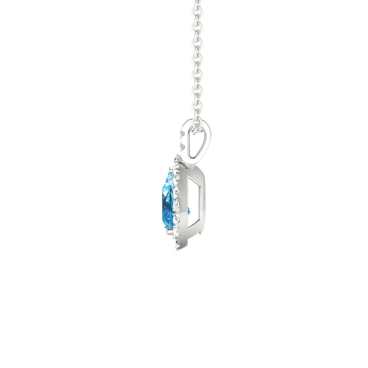 Sunrise | 18k White Gold 6 x 4 mm Pear Topaz Pendant