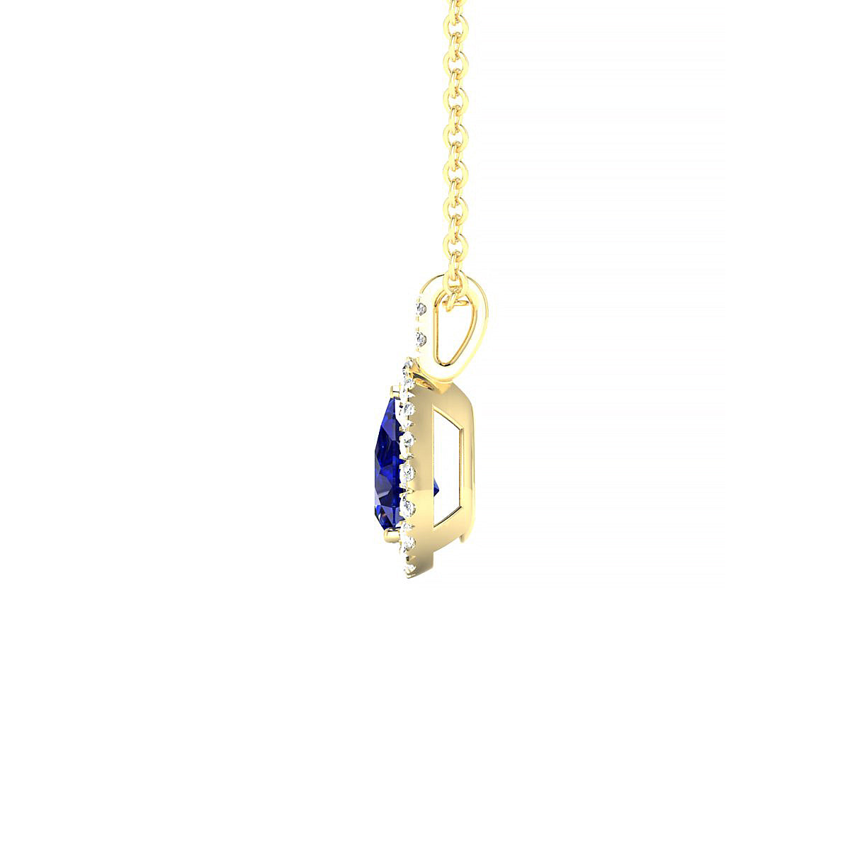Sunrise | 18k Yellow Gold 6 x 4 mm Pear Sapphire Pendant