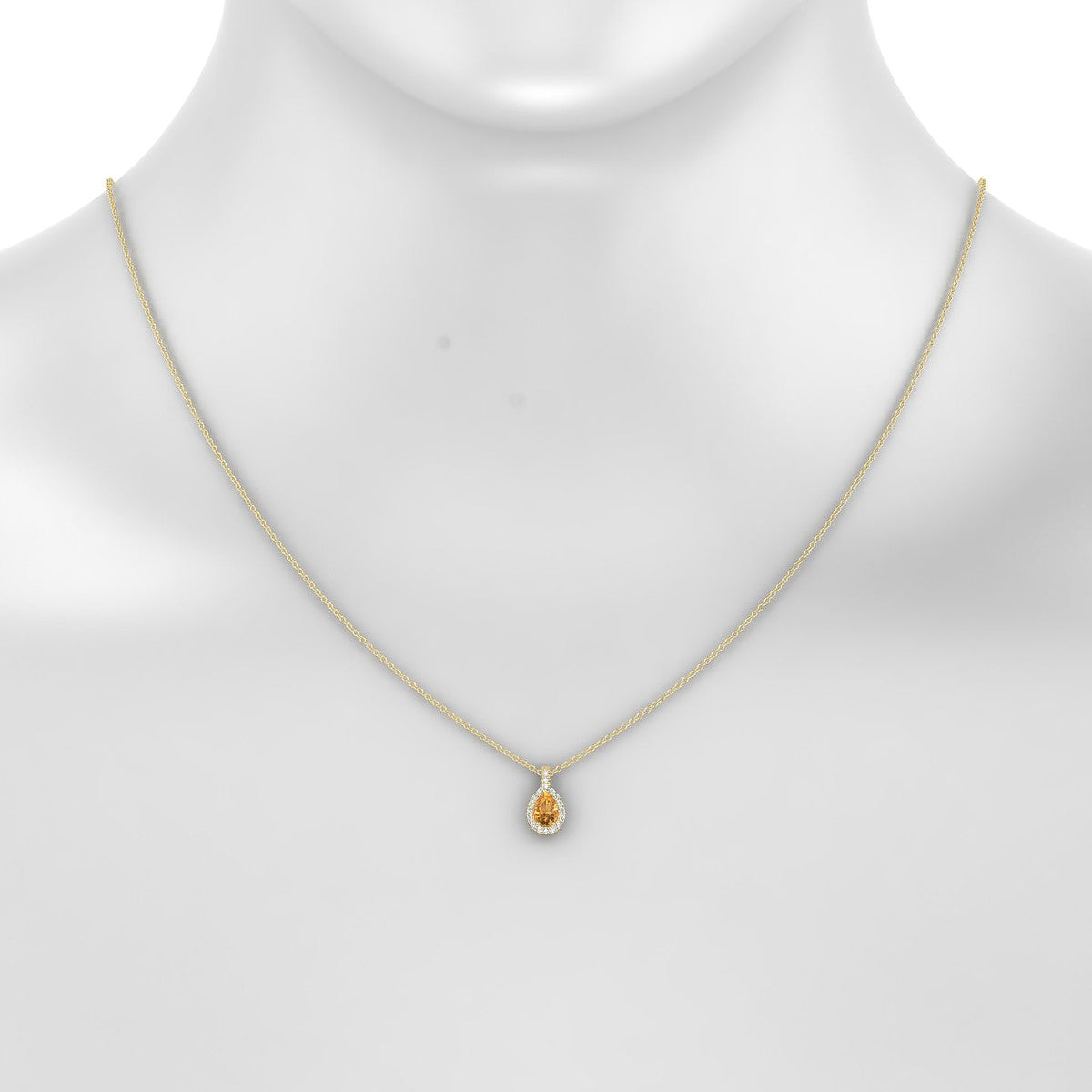 Sunrise | 18k Yellow Gold 6 x 4 mm Pear Citrine Pendant