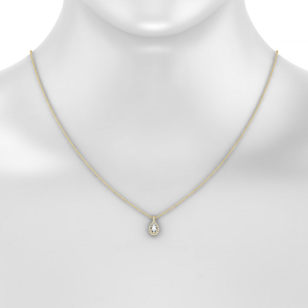 Sunrise | 18k Yellow Gold 6 x 4 mm Pear Diamond Pendant