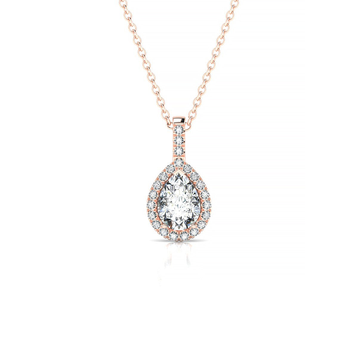 Sunrise | 18k Rose Gold 7 x 5 mm Pear Diamond Pendant
