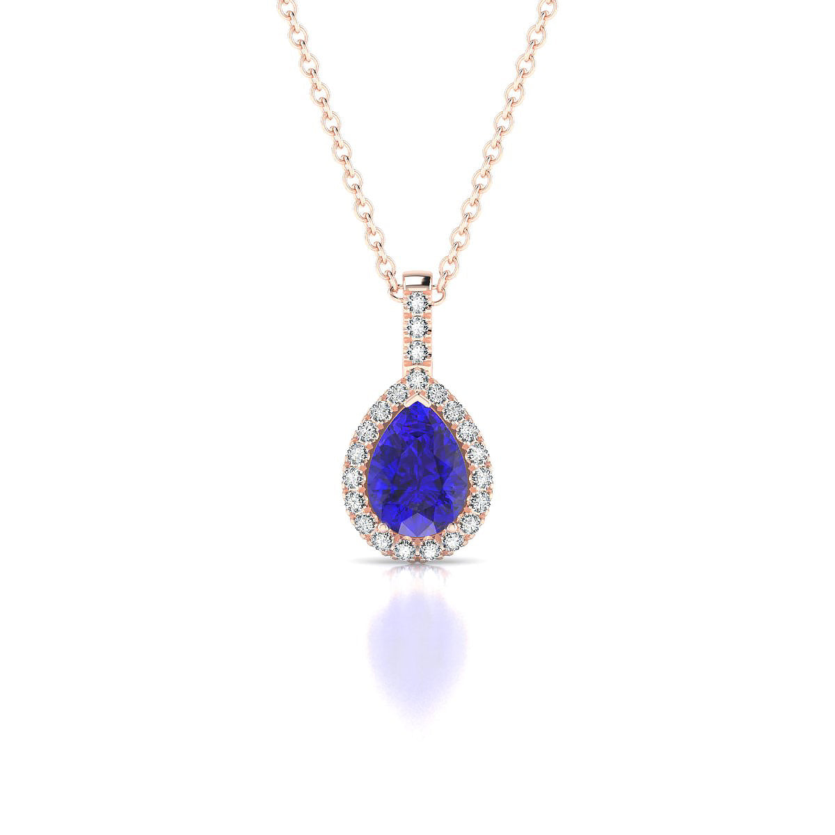 Sunrise | 18k Rose Gold 7 x 5 mm Pear Tanzanite Pendant