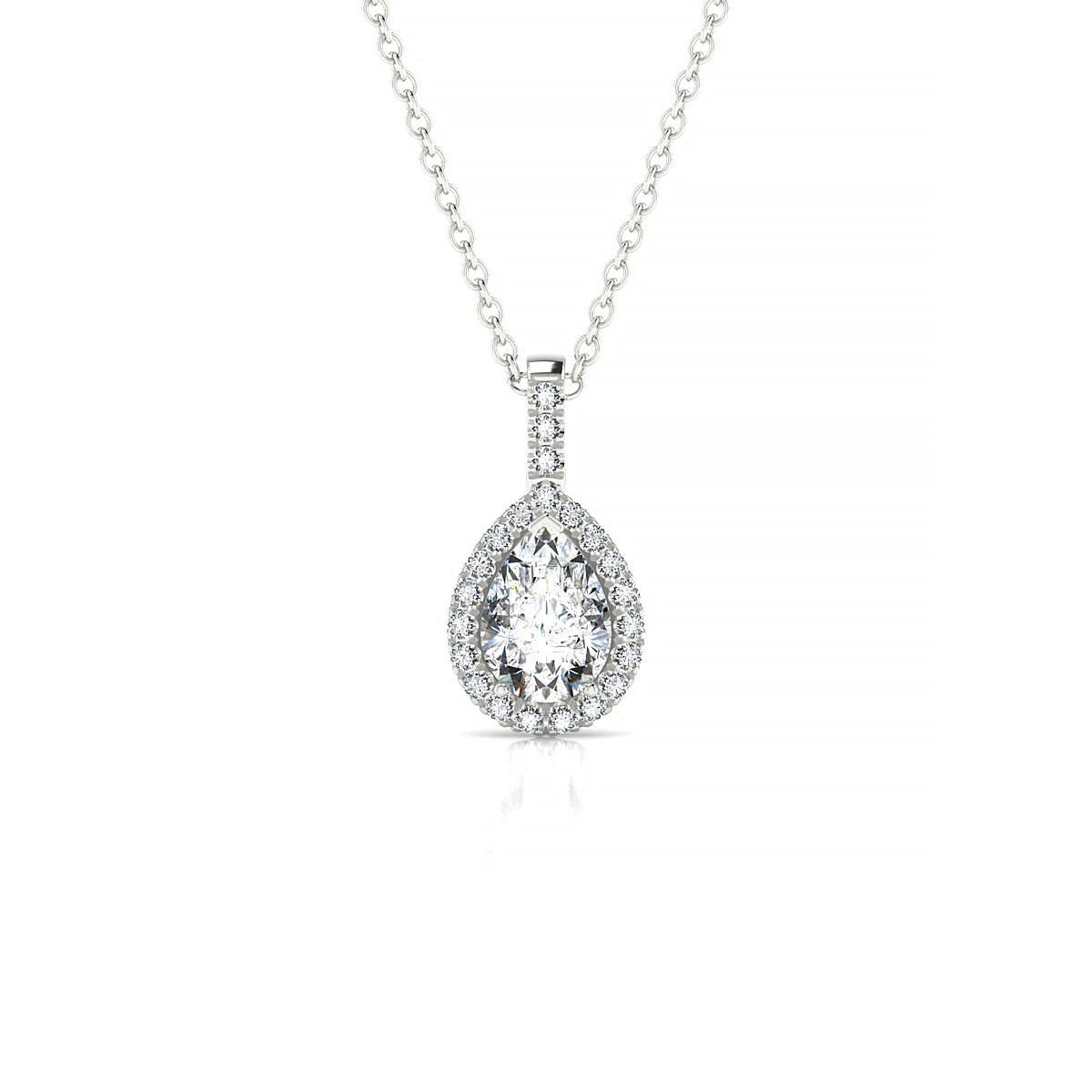 Sunrise | 18k White Gold 7 x 5 mm Pear Diamond Pendant