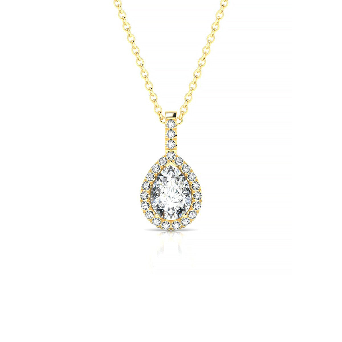 Sunrise | 18k Yellow Gold 7 x 5 mm Pear Diamond Pendant