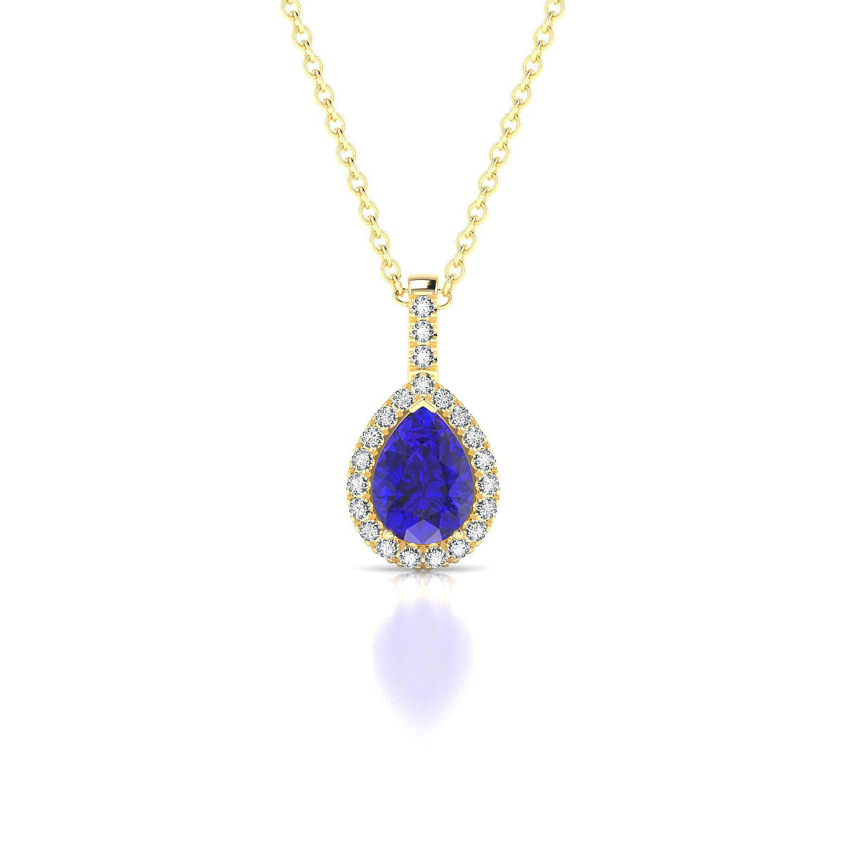 Sunrise | 18k Yellow Gold 7 x 5 mm Pear Tanzanite Pendant
