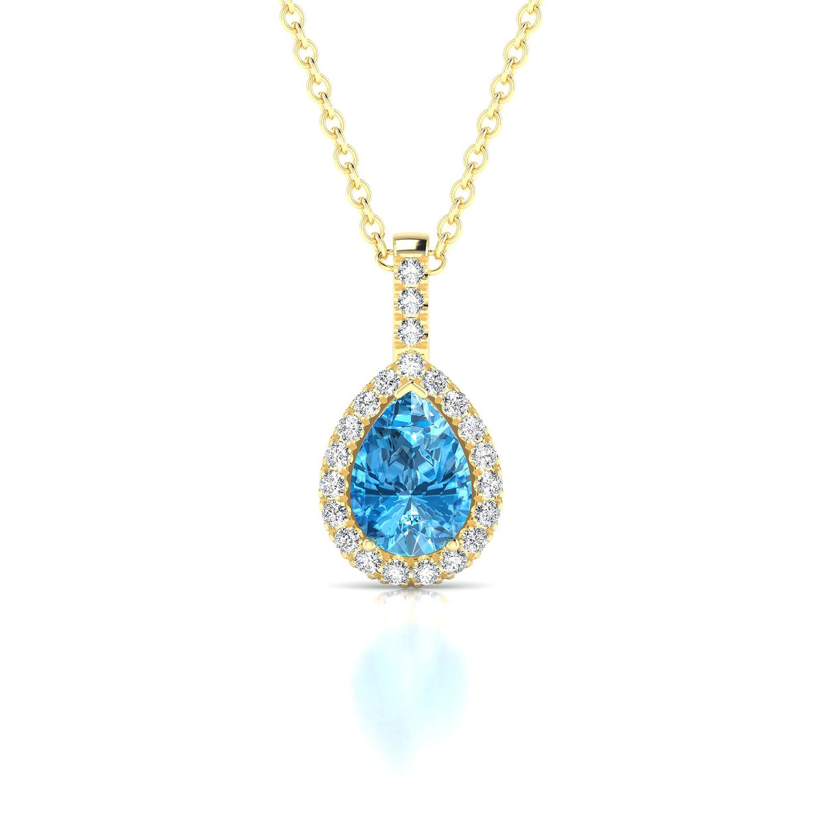 Sunrise | 18k Yellow Gold 7 x 5 mm Pear Topaz Pendant