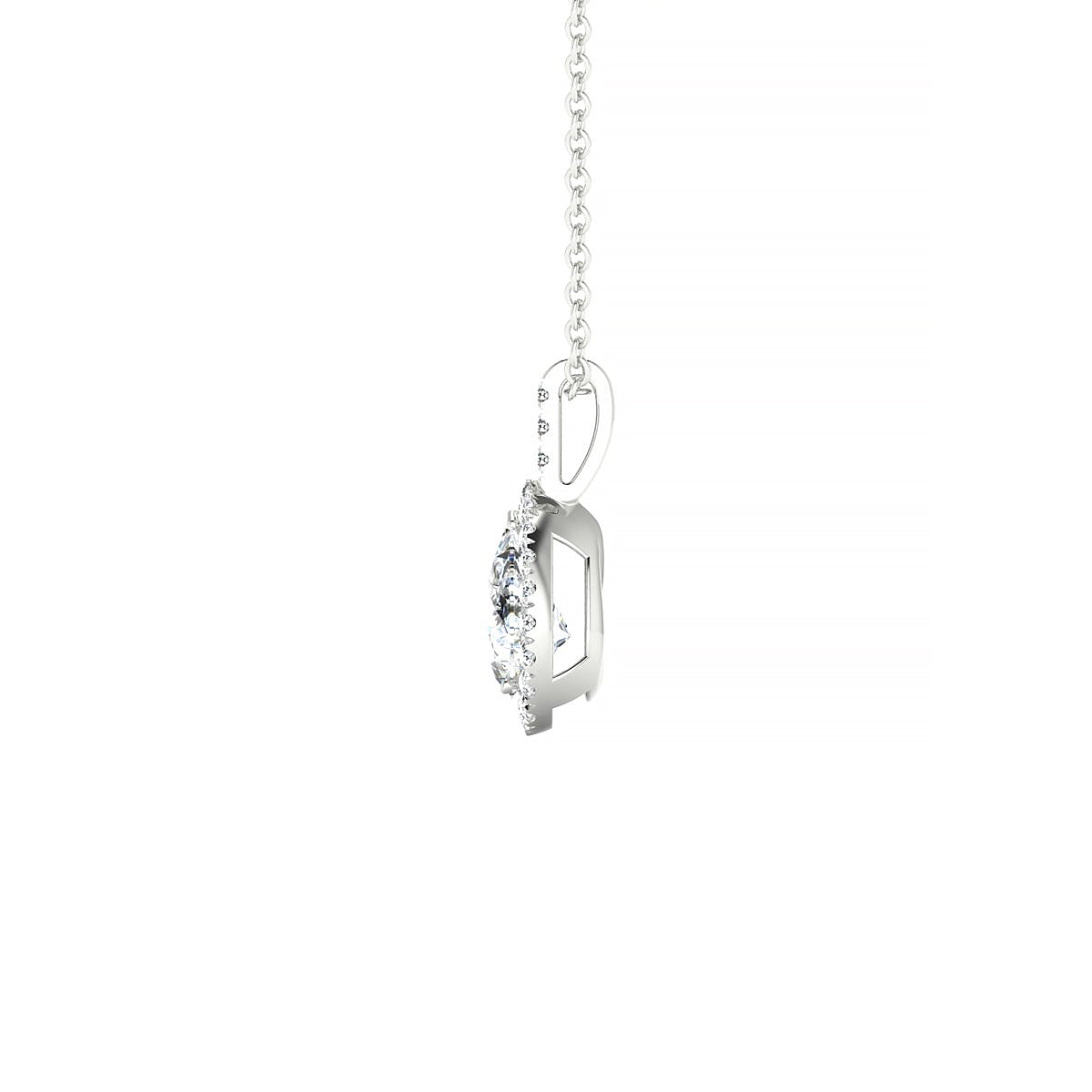 Sunrise | 18k White Gold 7 x 5 mm Pear Diamond Pendant