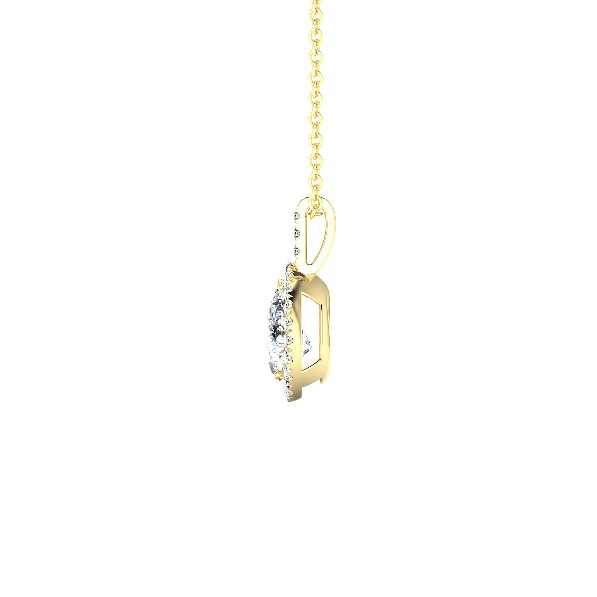 Sunrise | 18k Yellow Gold 7 x 5 mm Pear Diamond Pendant