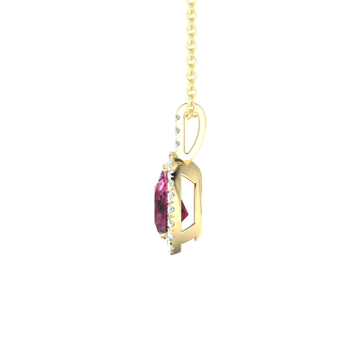 Sunrise | 18k Yellow Gold 7 x 5 mm Pear Rhodolite Pendant