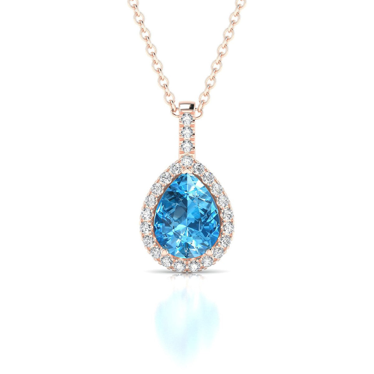 Sunrise | 18k Rose Gold 8 x 6 mm Pear Topaz Pendant