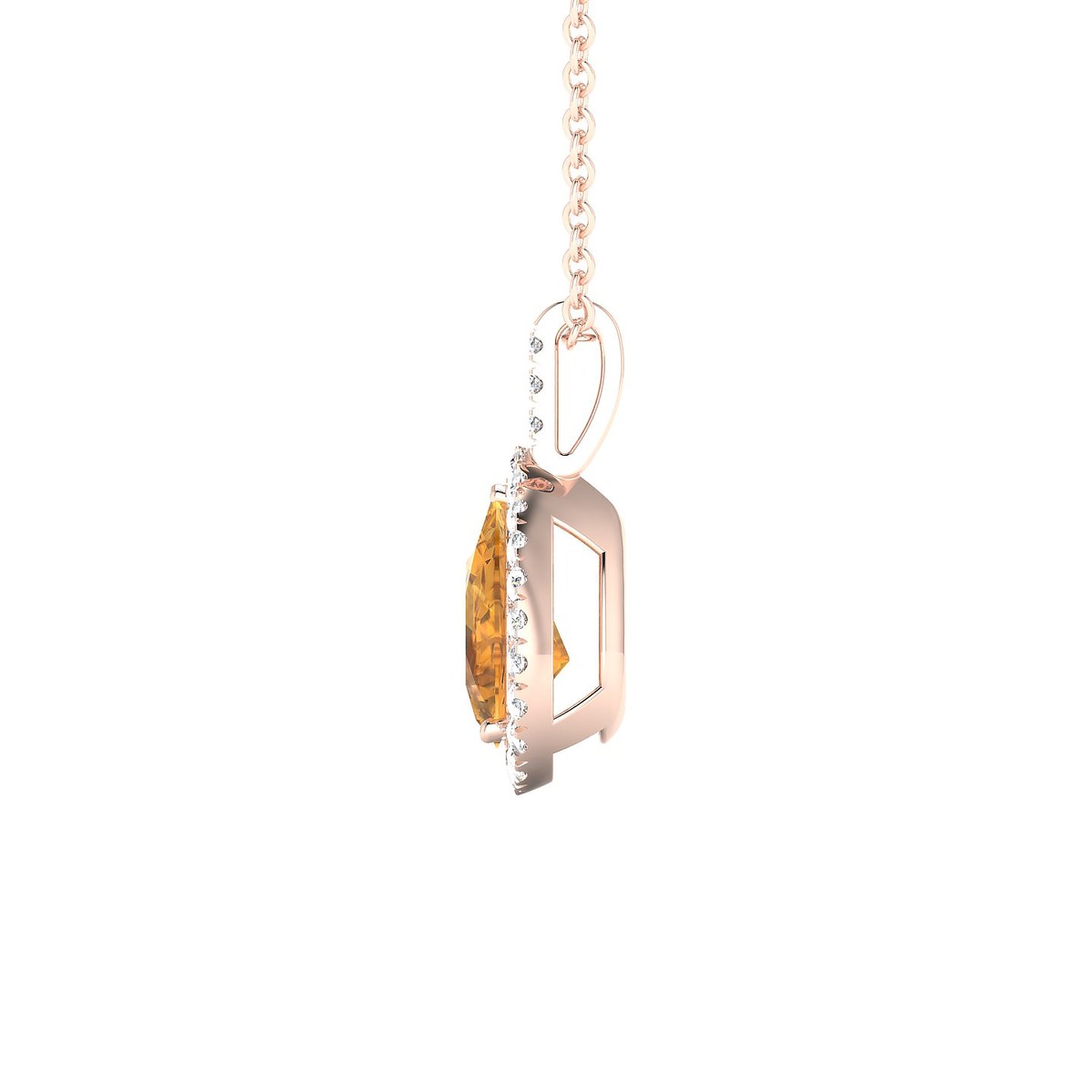 Sunrise | 18k Rose Gold 8 x 6 mm Pear Citrine Pendant