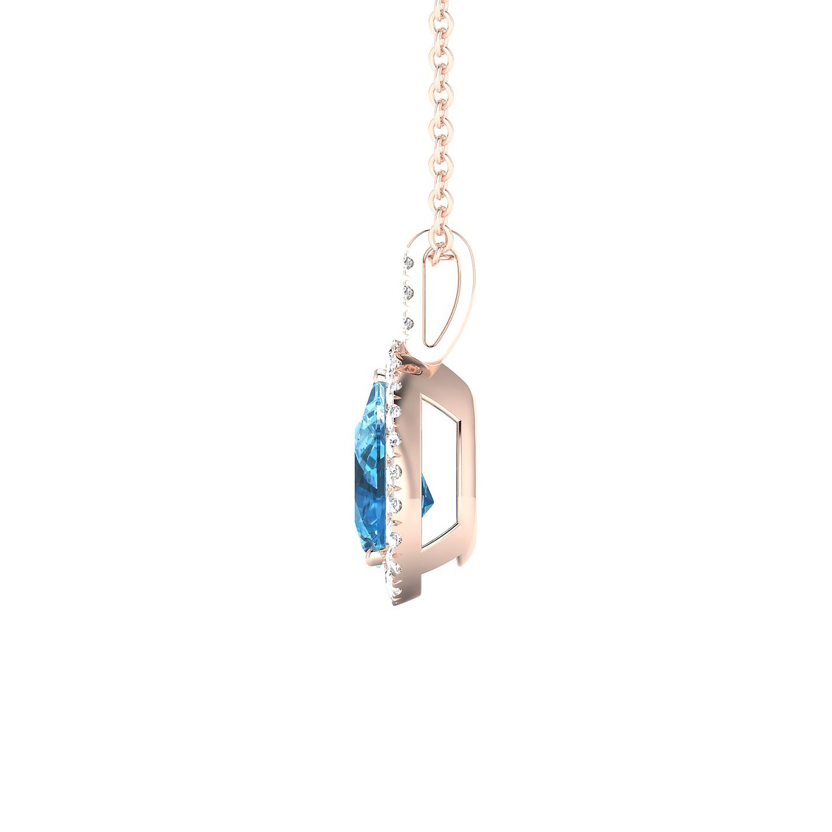 Sunrise | 18k Rose Gold 8 x 6 mm Pear Topaz Pendant
