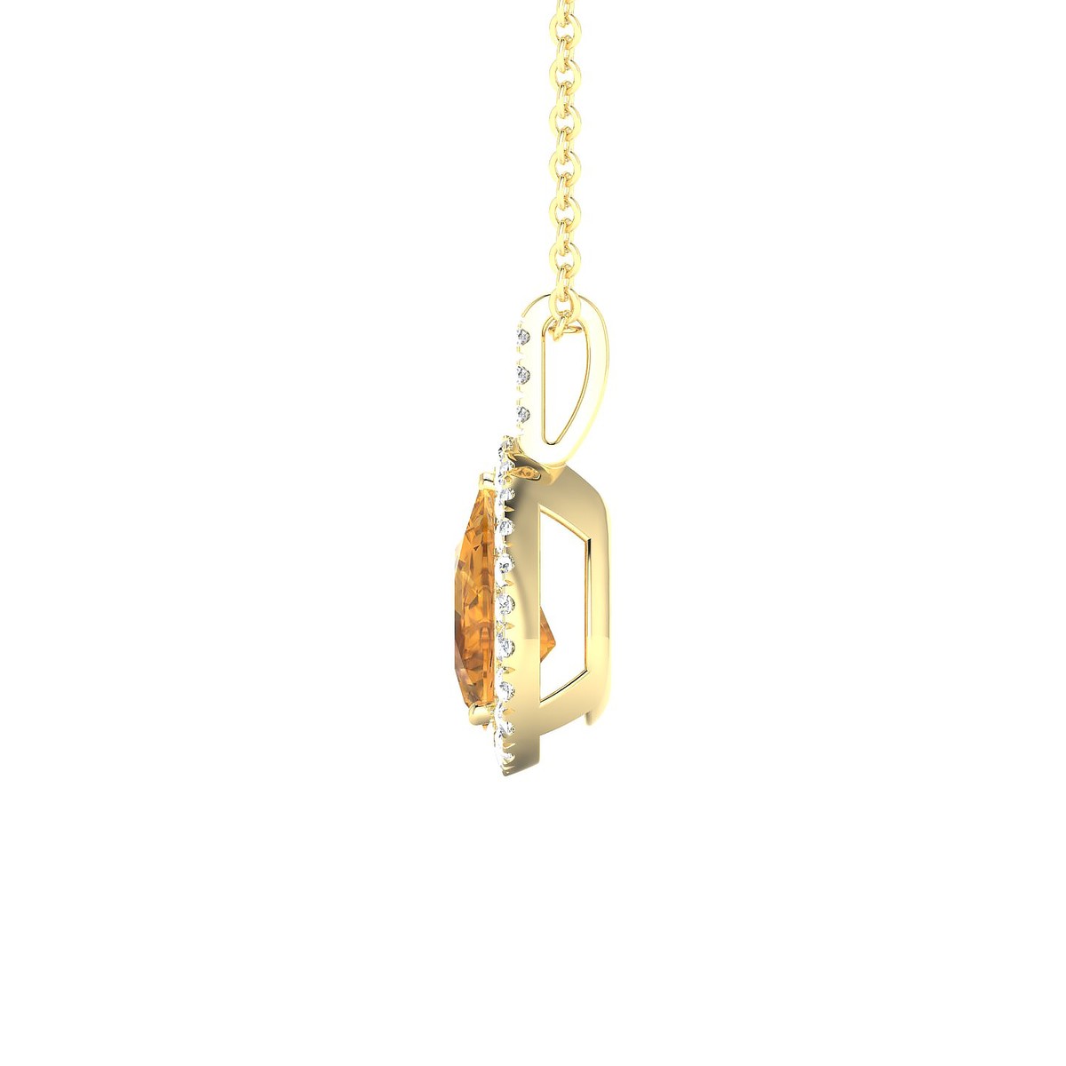 Sunrise | 18k Yellow Gold 8 x 6 mm Pear Citrine Pendant