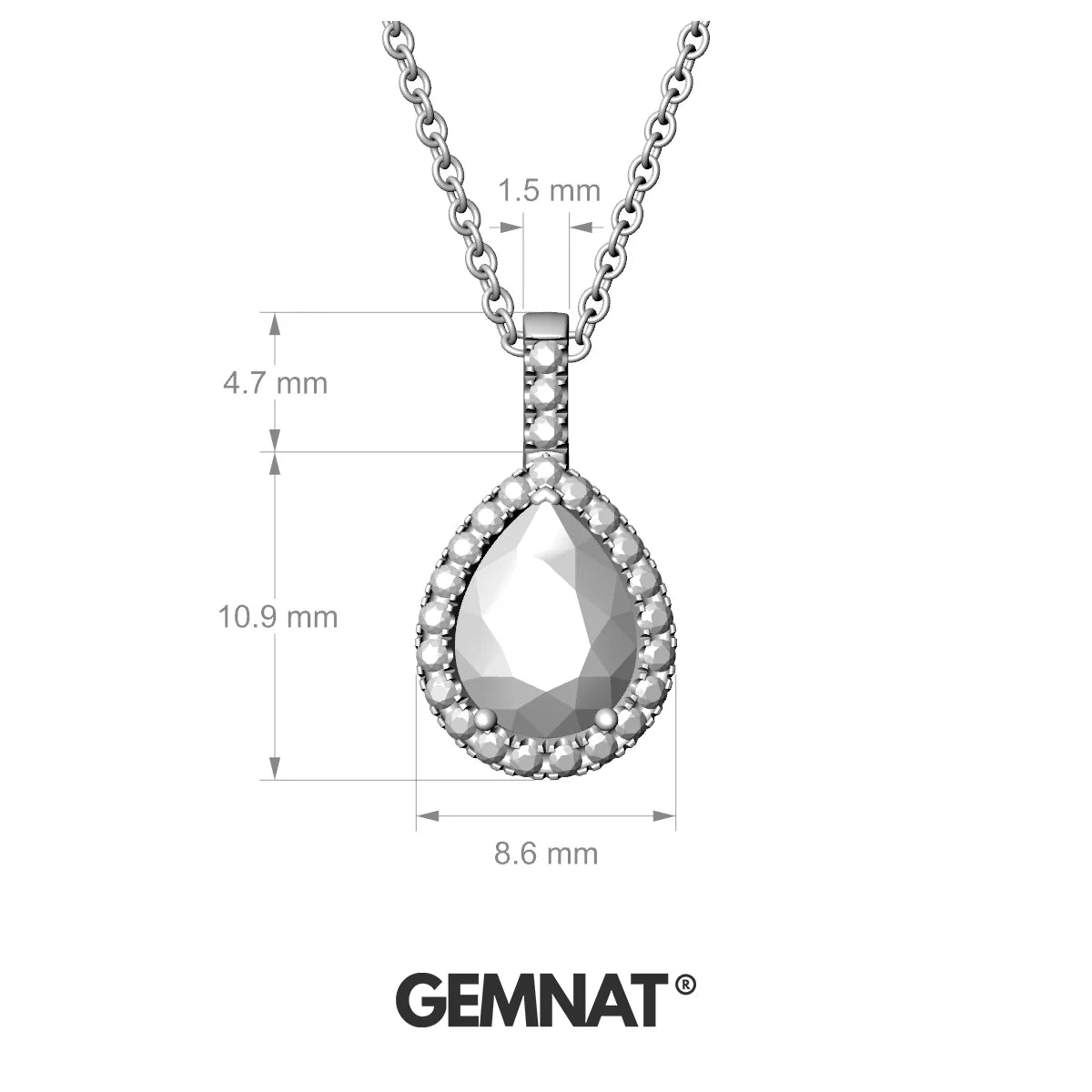 Sunrise | 18k Rose Gold 8 x 6 mm Pear Topaz Pendant
