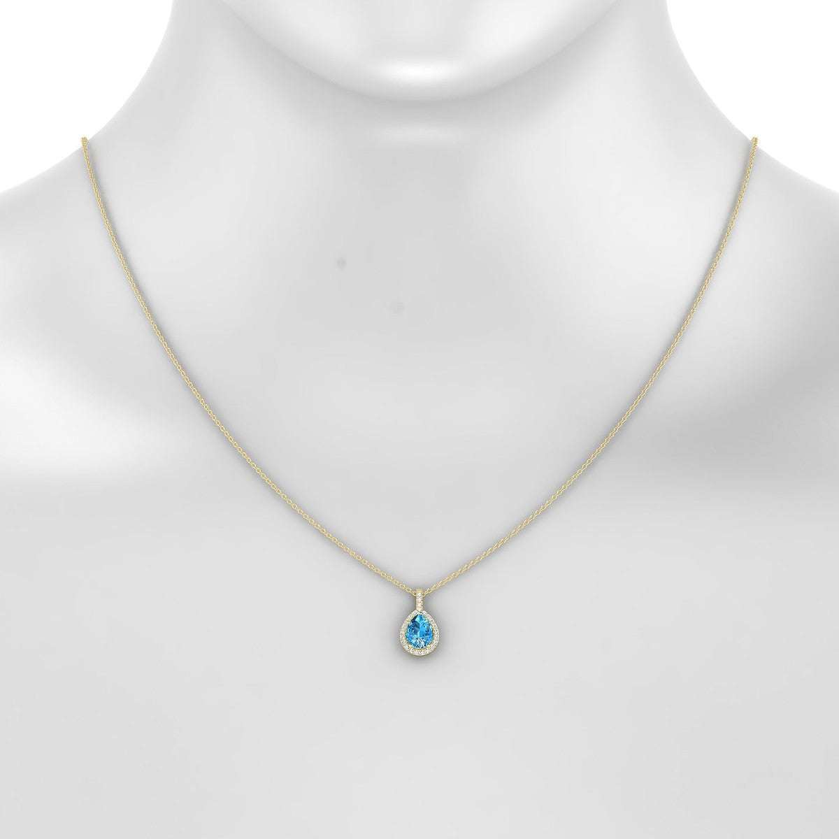 Sunrise | 18k Yellow Gold 8 x 6 mm Pear Topaz Pendant