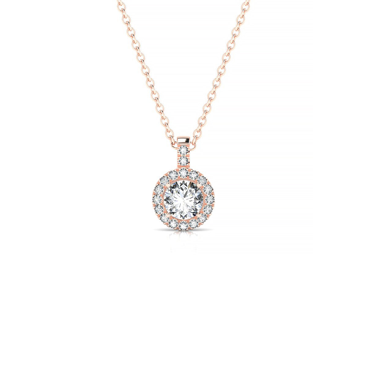 Sunrise | 18k Rose Gold 4.2 mm Round Diamond Pendant