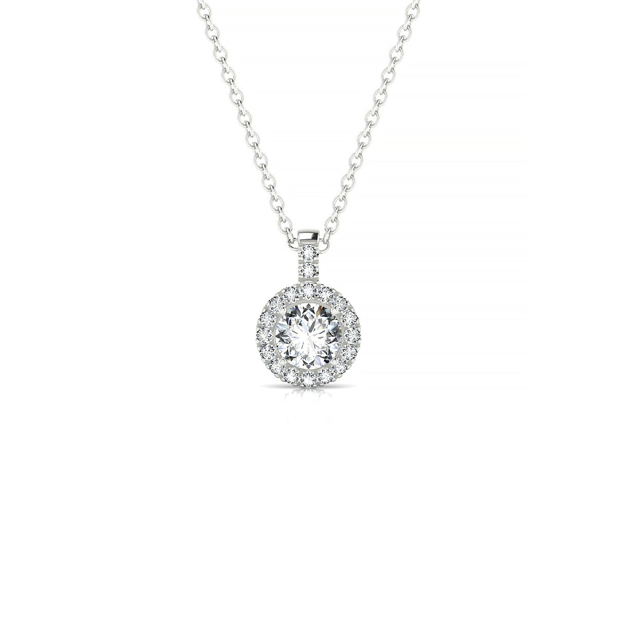 Sunrise | 18k White Gold 4.2 mm Round Diamond Pendant