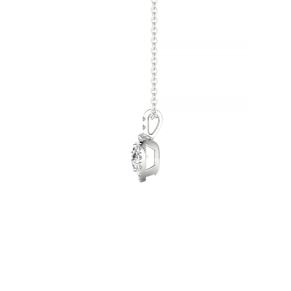 Sunrise | 18k White Gold 4.2 mm Round Diamond Pendant