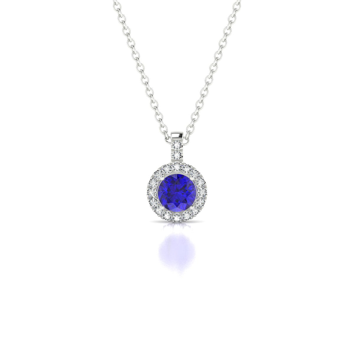 Sunrise | 18k White Gold 4.5 mm Round Tanzanite Pendant