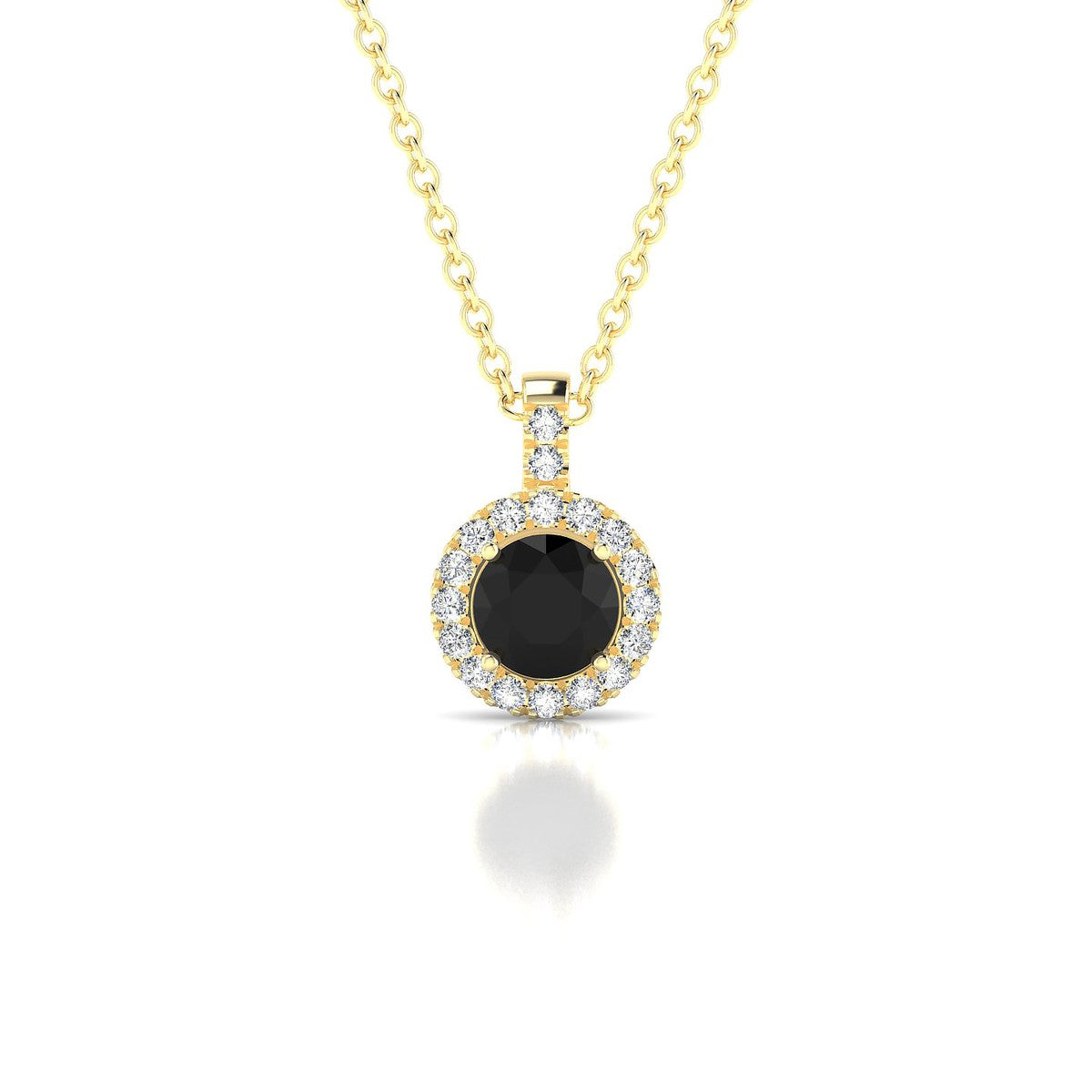 Sunrise | 18k Yellow Gold 4.5 mm Round Black Diamond Pendant