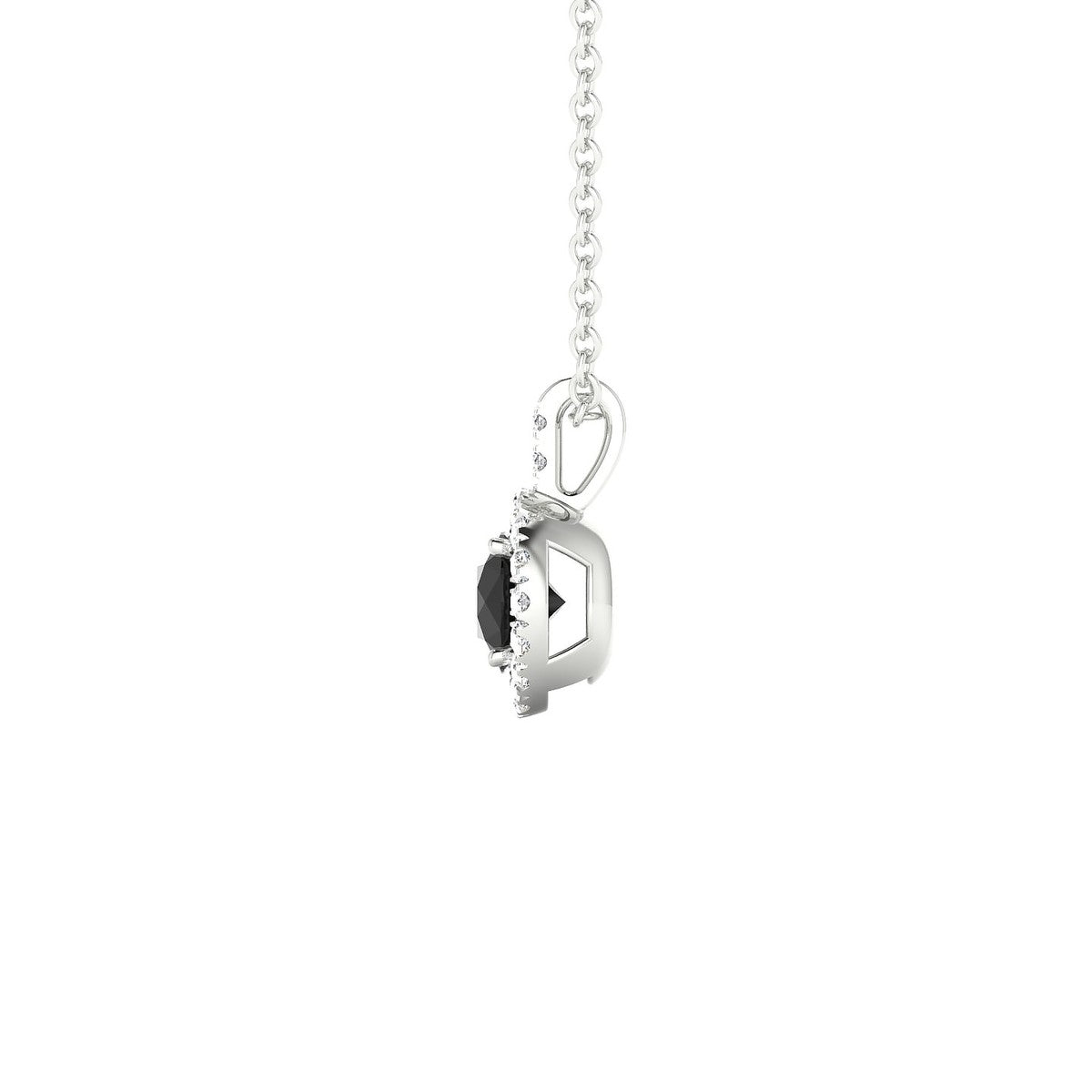 Sunrise | 18k White Gold 4.5 mm Round Black Diamond Pendant