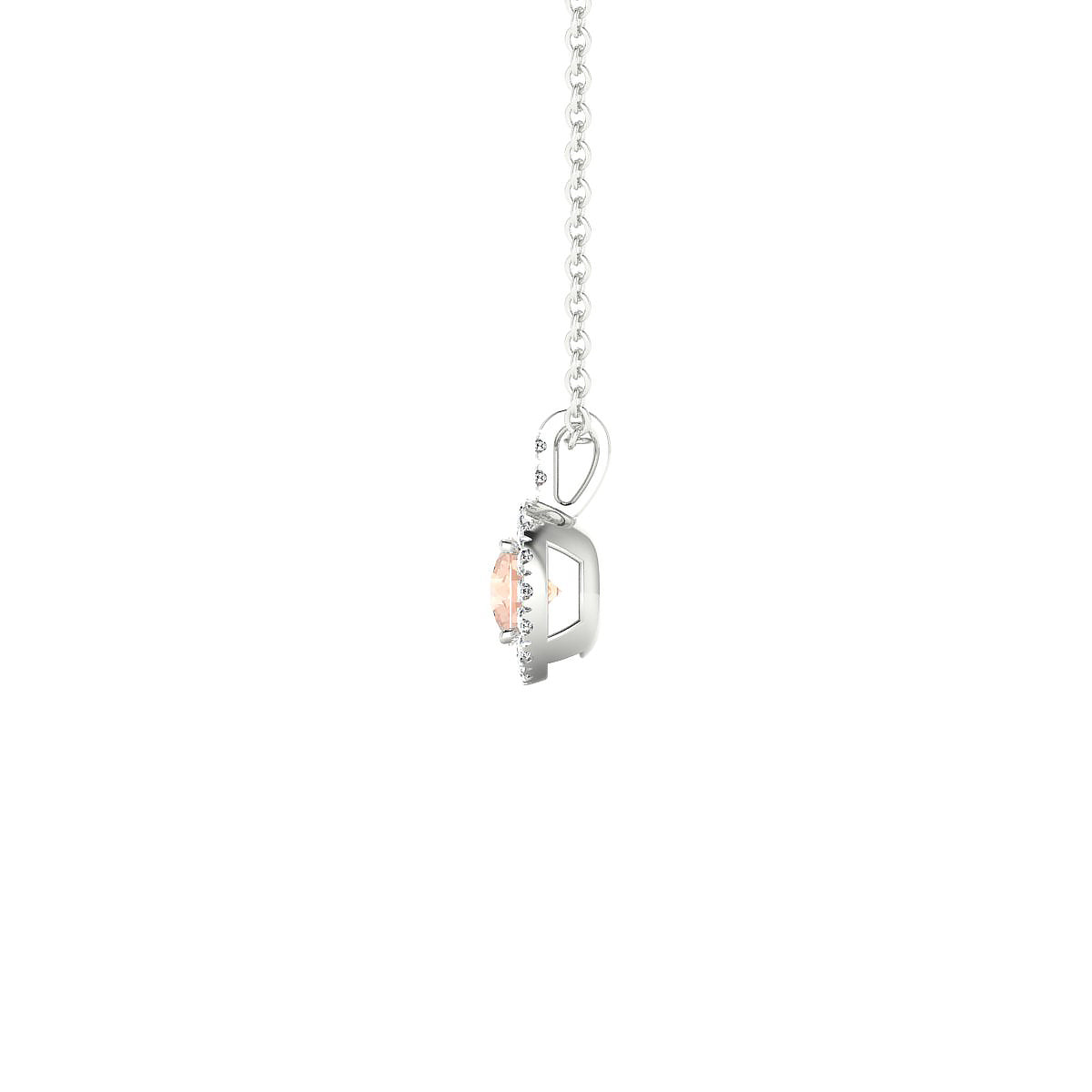 Sunrise | 18k White Gold 4.5 mm Round Morganite Pendant
