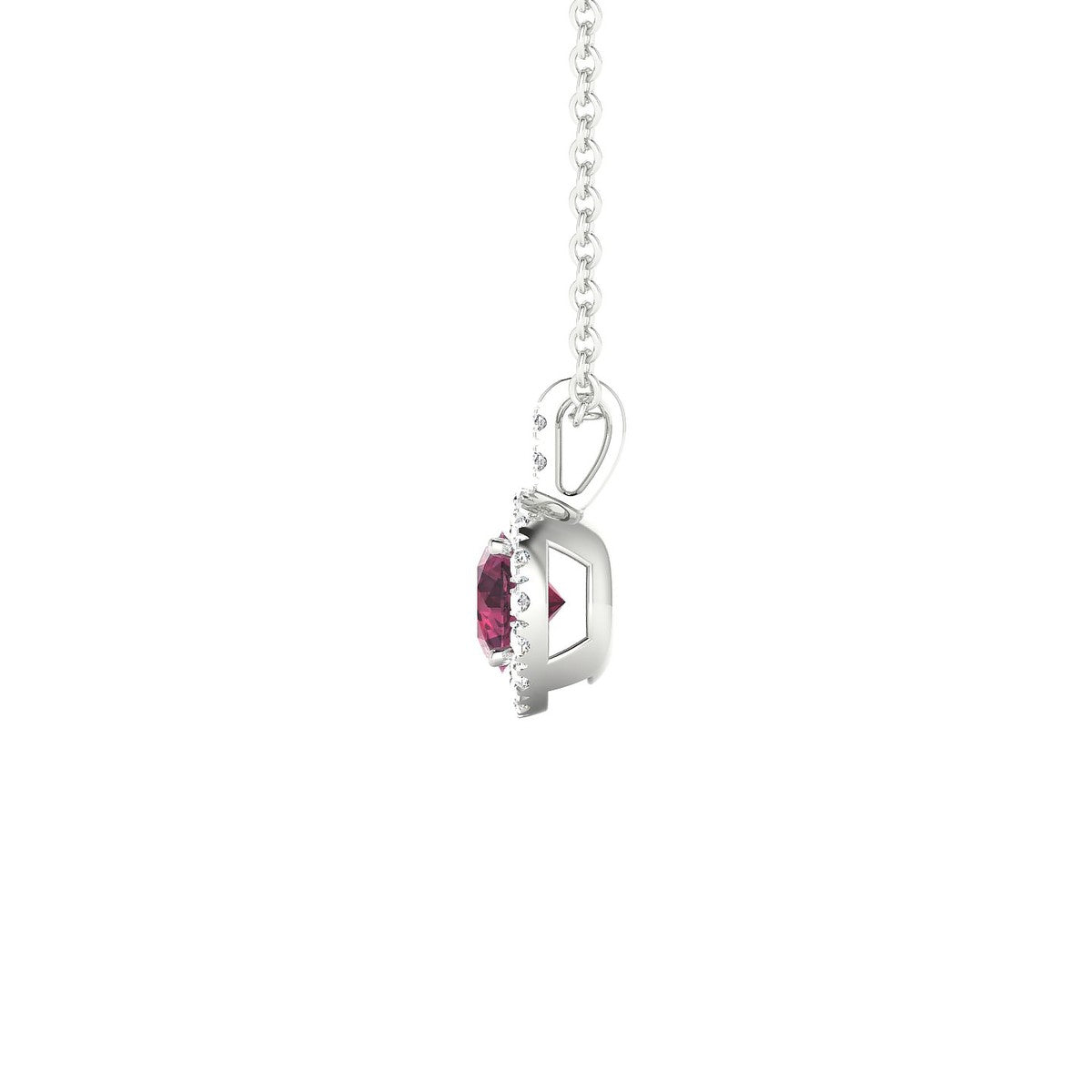 Sunrise | 18k White Gold 4.5 mm Round Rhodolite Pendant